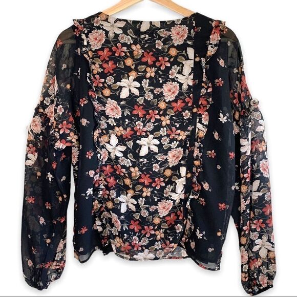 Adelyn Rae Floral and Ruffles Sheer Sleeve Layered - Picture 7 of 10